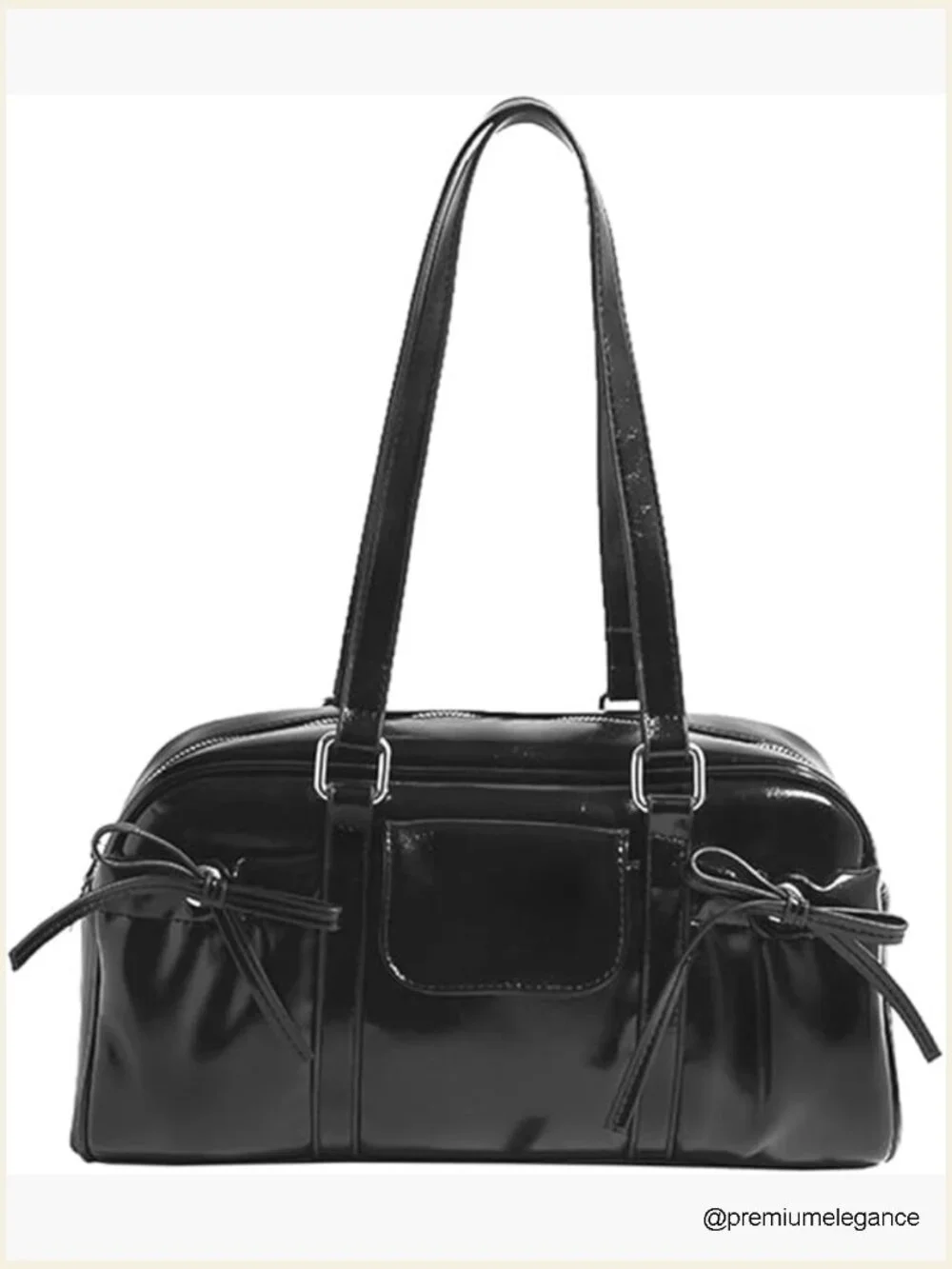 Vegan Leather Slouchy Hobo Shoulder Bag with Zipper Closure